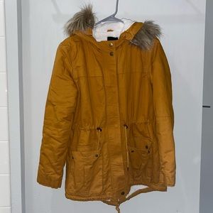 Forever 21 Mustard Drawstring Jacket